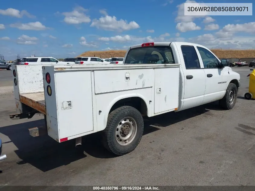 2005 Dodge Ram 2500 Slt/Laramie VIN: 3D6WR28D85G839071 Lot: 40350796