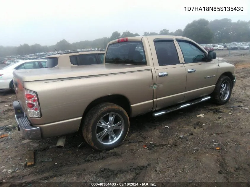 2005 Dodge Ram 1500 Slt/Laramie VIN: 1D7HA18N85S135430 Lot: 40364403