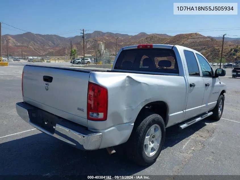 2005 Dodge Ram 1500 Slt/Laramie VIN: 1D7HA18N55J505934 Lot: 40384182