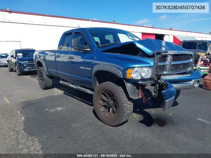 2005 Dodge Ram 2500 Slt/Laramie VIN: 3D7KS28D45G707438 Lot: 40392131