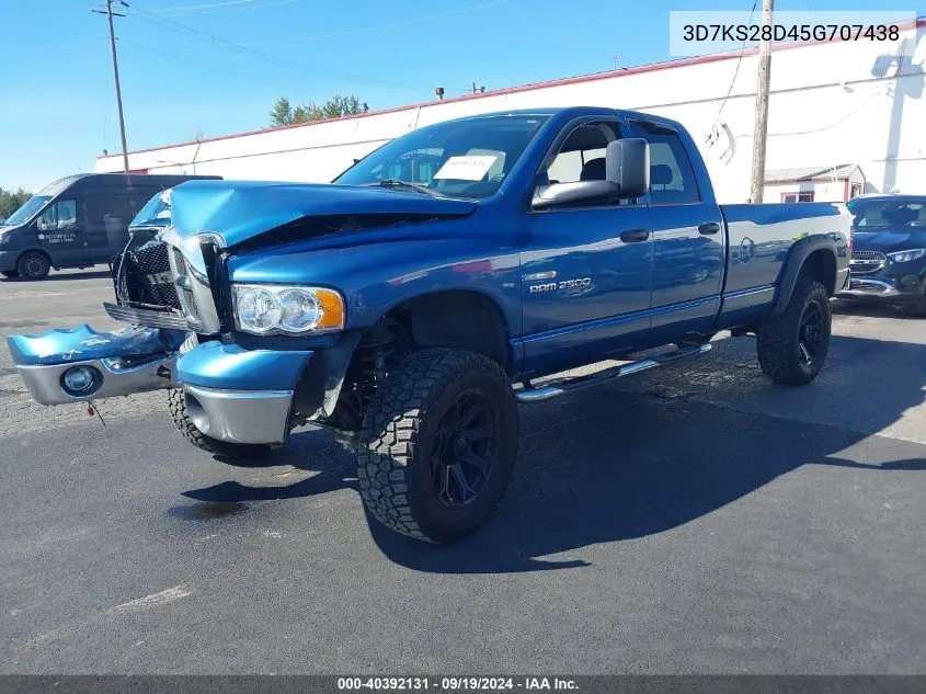 2005 Dodge Ram 2500 Slt/Laramie VIN: 3D7KS28D45G707438 Lot: 40392131