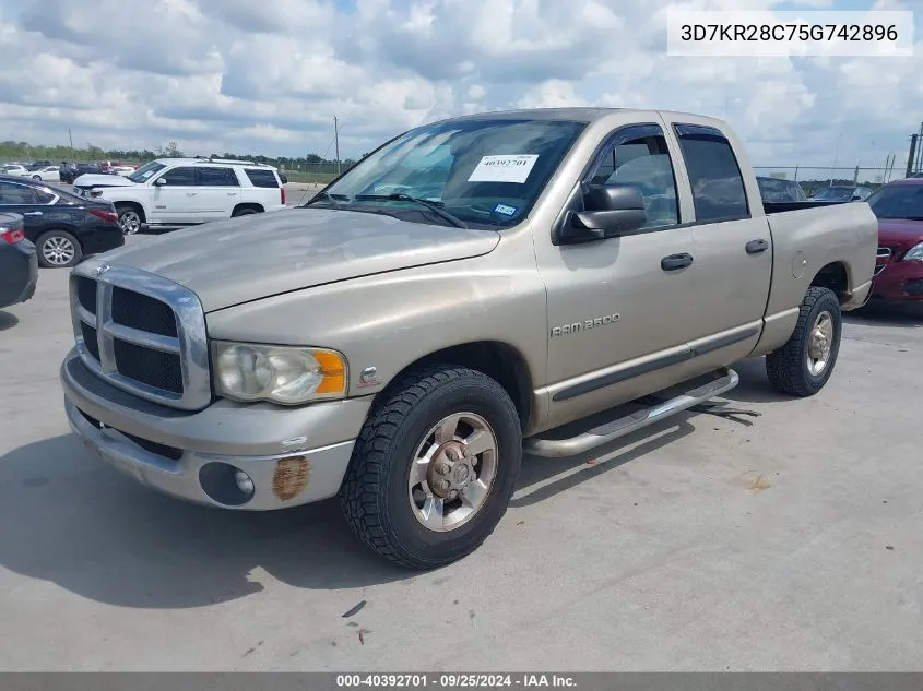 2005 Dodge Ram 2500 Slt/Laramie VIN: 3D7KR28C75G742896 Lot: 40392701