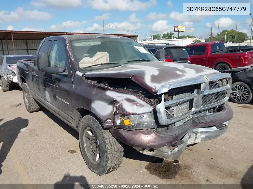 2005 Dodge Ram 2500 Slt/Laramie VIN: 3D7KR28C65G747779 Lot: 40395250