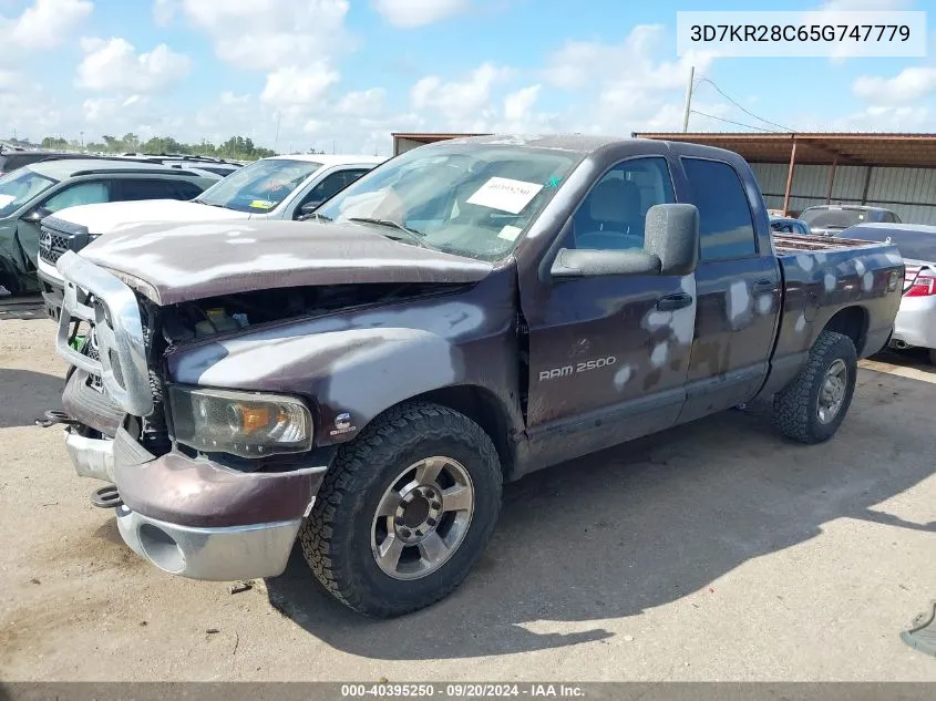 2005 Dodge Ram 2500 Slt/Laramie VIN: 3D7KR28C65G747779 Lot: 40395250