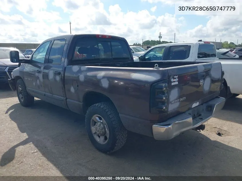 2005 Dodge Ram 2500 Slt/Laramie VIN: 3D7KR28C65G747779 Lot: 40395250