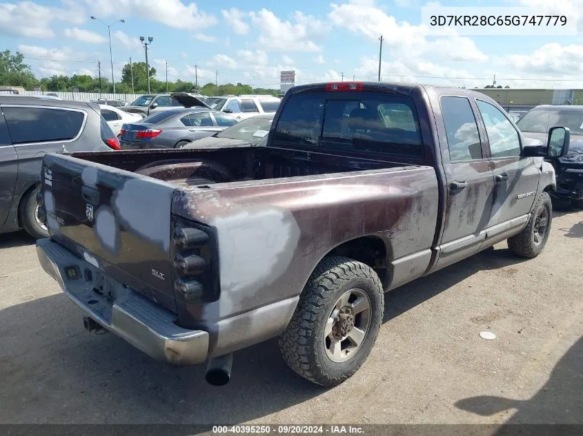 2005 Dodge Ram 2500 Slt/Laramie VIN: 3D7KR28C65G747779 Lot: 40395250