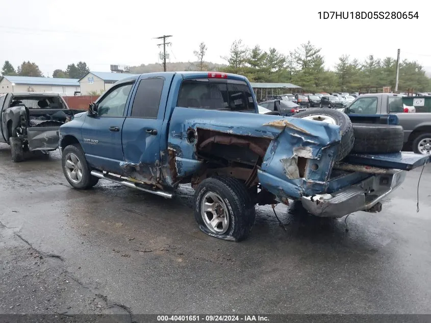 2005 Dodge Ram 1500 St/Slt VIN: 1D7HU18D05S280654 Lot: 40401651