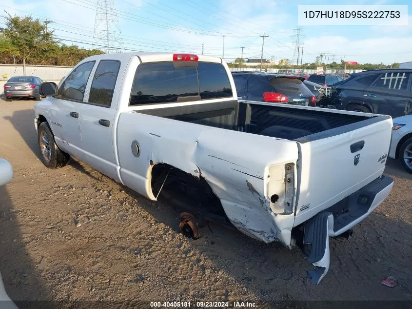 2005 Dodge Ram 1500 Slt/Laramie VIN: 1D7HU18D95S222753 Lot: 40405181