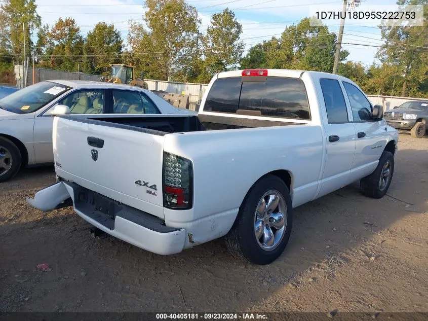 2005 Dodge Ram 1500 Slt/Laramie VIN: 1D7HU18D95S222753 Lot: 40405181