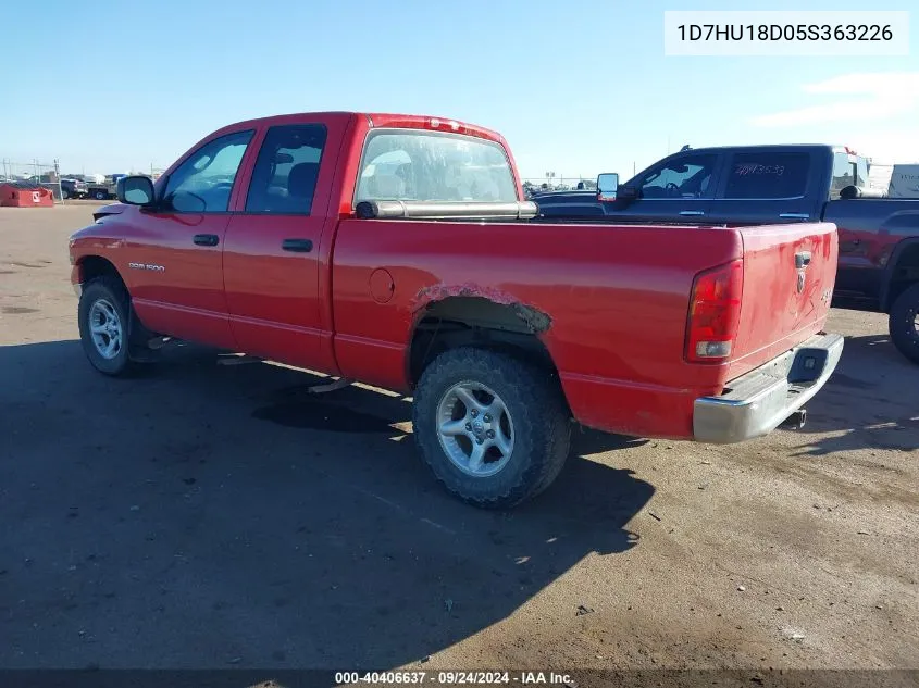 2005 Dodge Ram 1500 St/Slt VIN: 1D7HU18D05S363226 Lot: 40406637