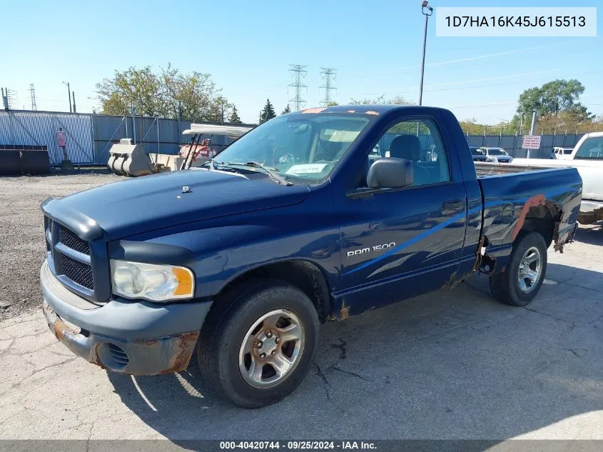 2005 Dodge Ram 1500 St VIN: 1D7HA16K45J615513 Lot: 40420744