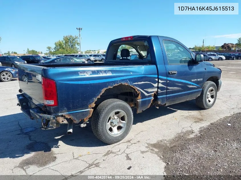 2005 Dodge Ram 1500 St VIN: 1D7HA16K45J615513 Lot: 40420744