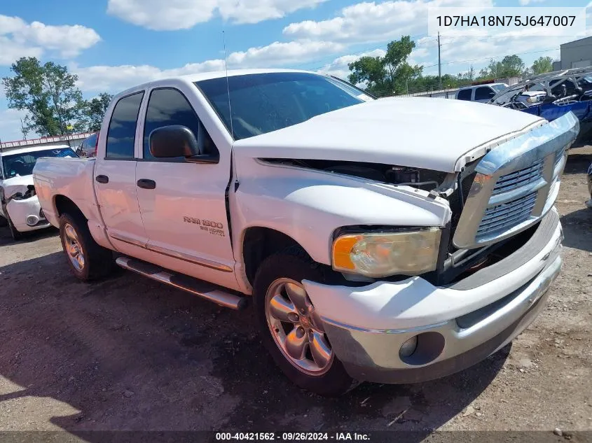 2005 Dodge Ram 1500 Slt/Laramie VIN: 1D7HA18N75J647007 Lot: 40421562