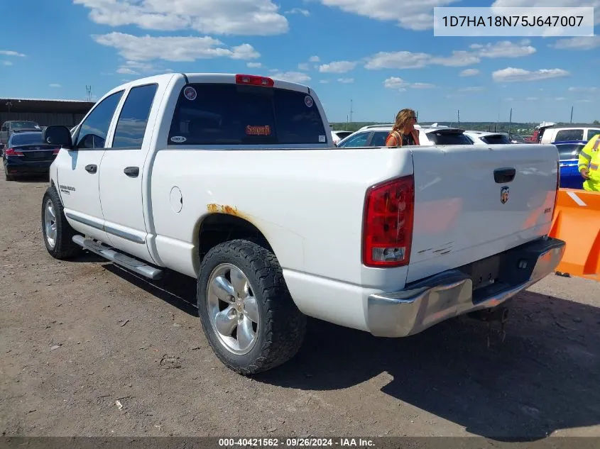 2005 Dodge Ram 1500 Slt/Laramie VIN: 1D7HA18N75J647007 Lot: 40421562