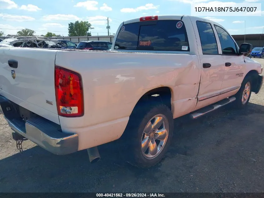 2005 Dodge Ram 1500 Slt/Laramie VIN: 1D7HA18N75J647007 Lot: 40421562