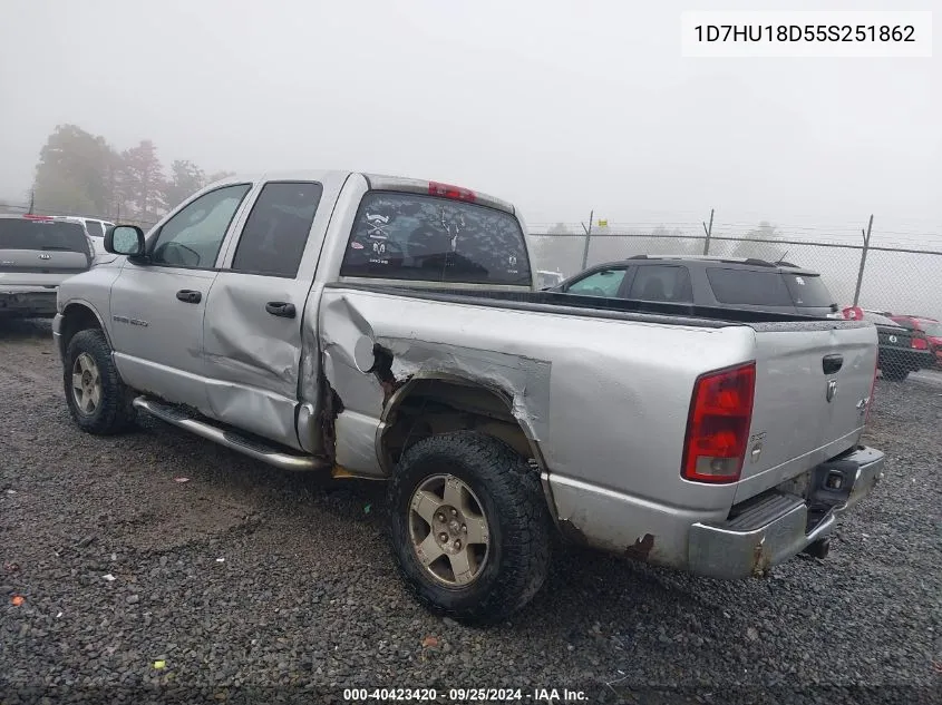 2005 Dodge Ram 1500 Slt/Laramie VIN: 1D7HU18D55S251862 Lot: 40423420