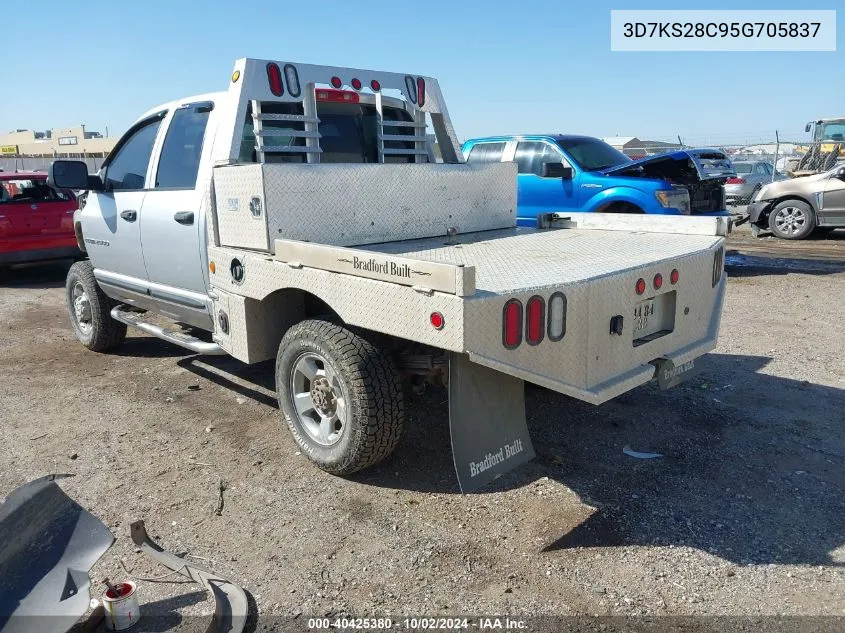 2005 Dodge Ram 2500 Slt/Laramie VIN: 3D7KS28C95G705837 Lot: 40425380