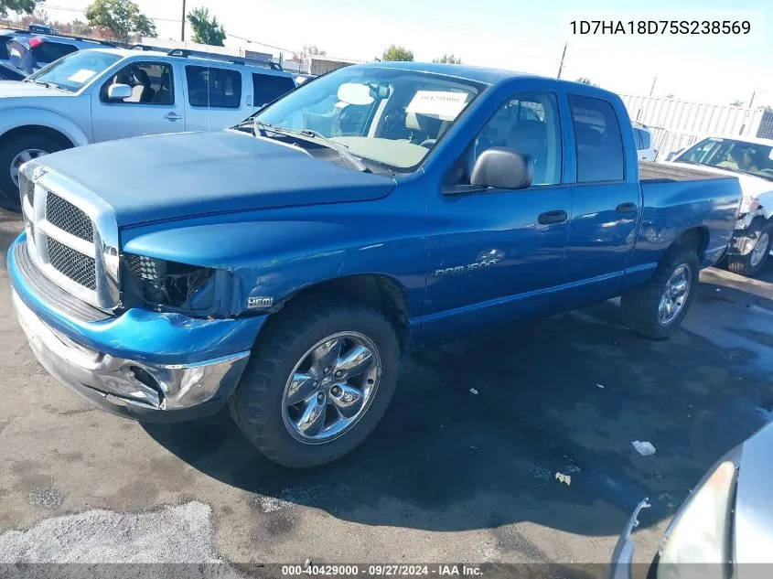 2005 Dodge Ram 1500 Slt/Laramie VIN: 1D7HA18D75S238569 Lot: 40429000