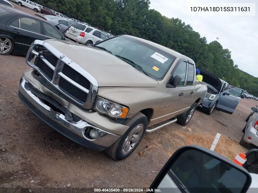 2005 Dodge Ram 1500 Slt/Laramie VIN: 1D7HA18D15S311631 Lot: 40435400