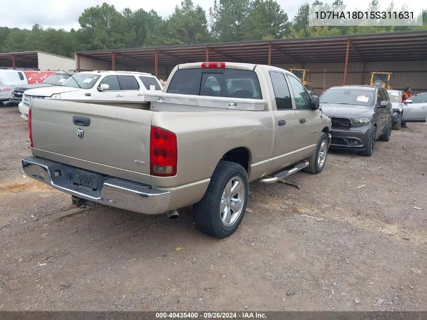 2005 Dodge Ram 1500 Slt/Laramie VIN: 1D7HA18D15S311631 Lot: 40435400