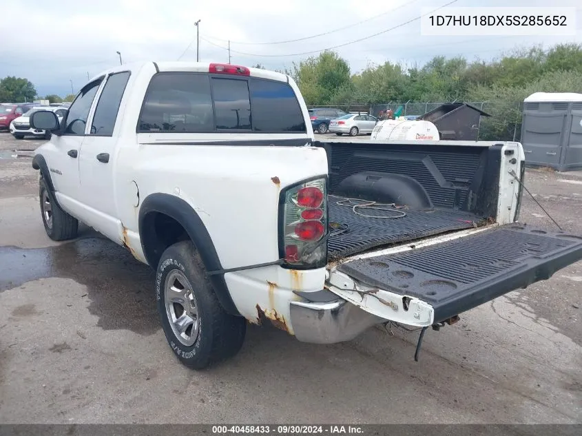 2005 Dodge Ram 1500 Slt/Laramie VIN: 1D7HU18DX5S285652 Lot: 40458433