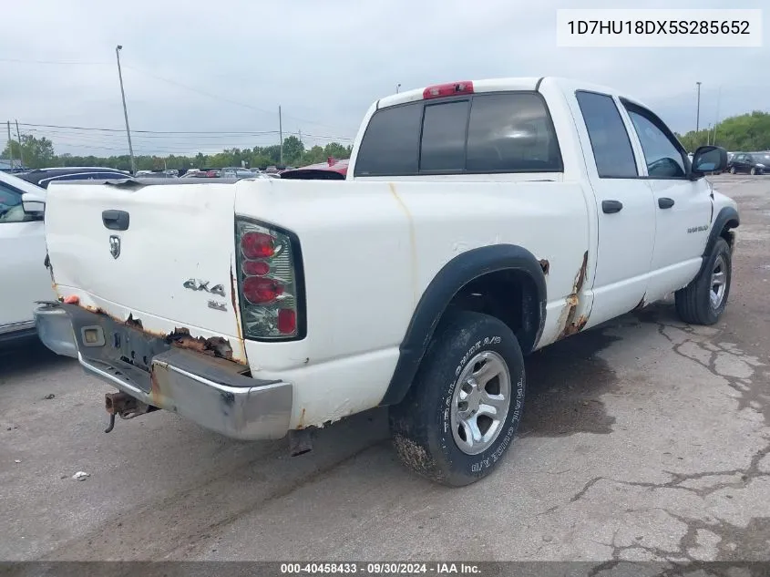 2005 Dodge Ram 1500 Slt/Laramie VIN: 1D7HU18DX5S285652 Lot: 40458433