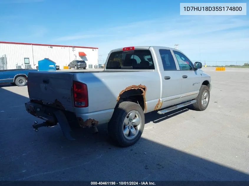 2005 Dodge Ram 1500 Slt/Laramie VIN: 1D7HU18D35S174800 Lot: 40461198