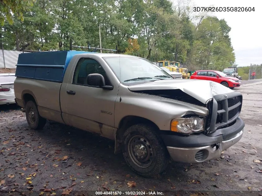 2005 Dodge Ram 2500 St VIN: 3D7KR26D35G820604 Lot: 40481570