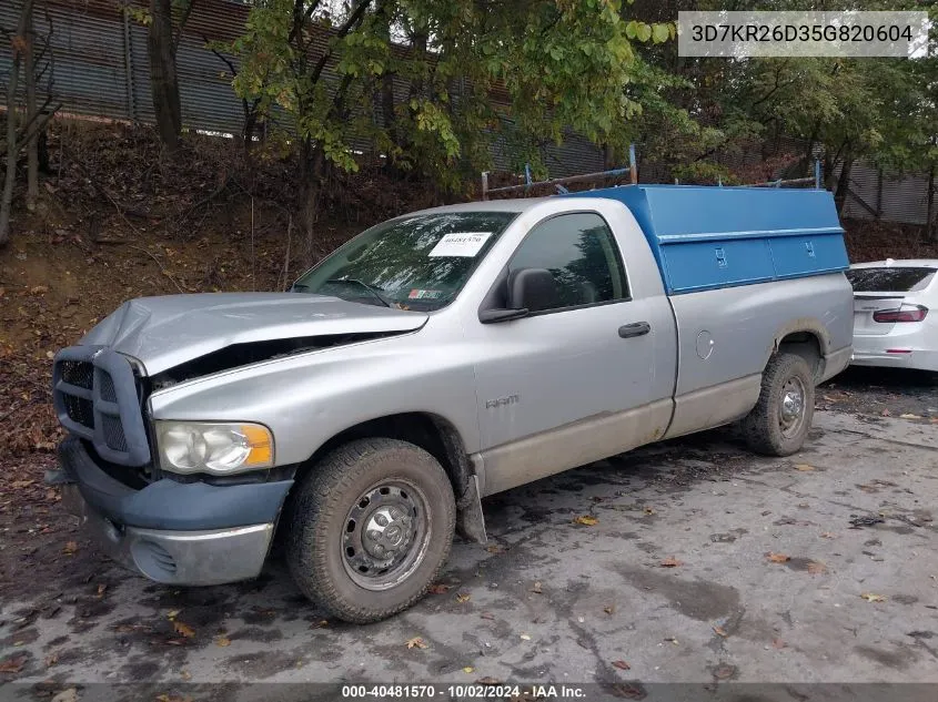 2005 Dodge Ram 2500 St VIN: 3D7KR26D35G820604 Lot: 40481570