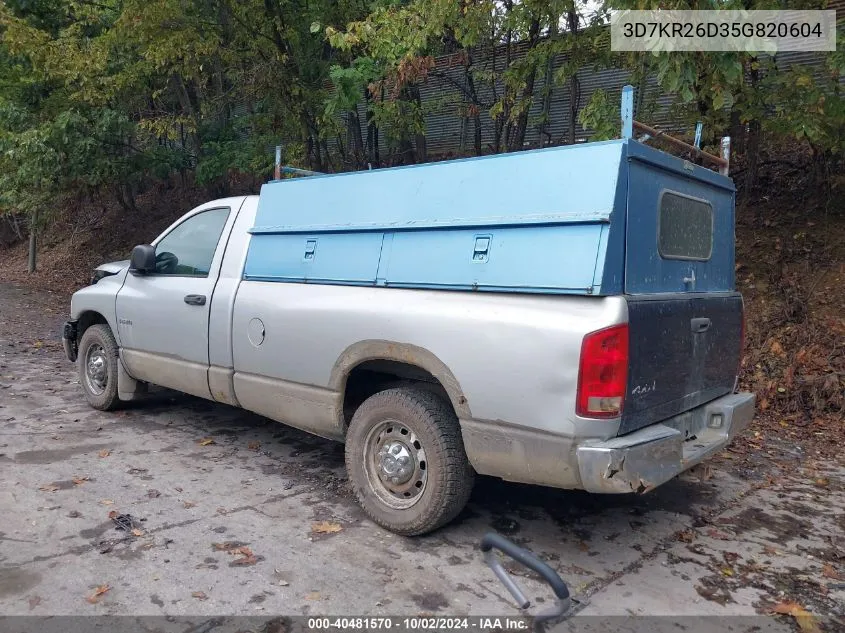 2005 Dodge Ram 2500 St VIN: 3D7KR26D35G820604 Lot: 40481570