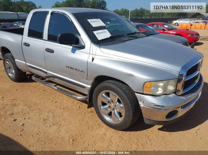 2005 Dodge Ram 1500 Slt/Laramie VIN: 1D7HA18N05S311192 Lot: 40504201