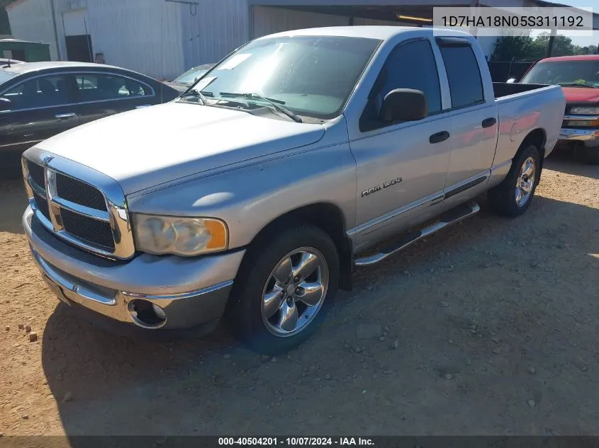 2005 Dodge Ram 1500 Slt/Laramie VIN: 1D7HA18N05S311192 Lot: 40504201