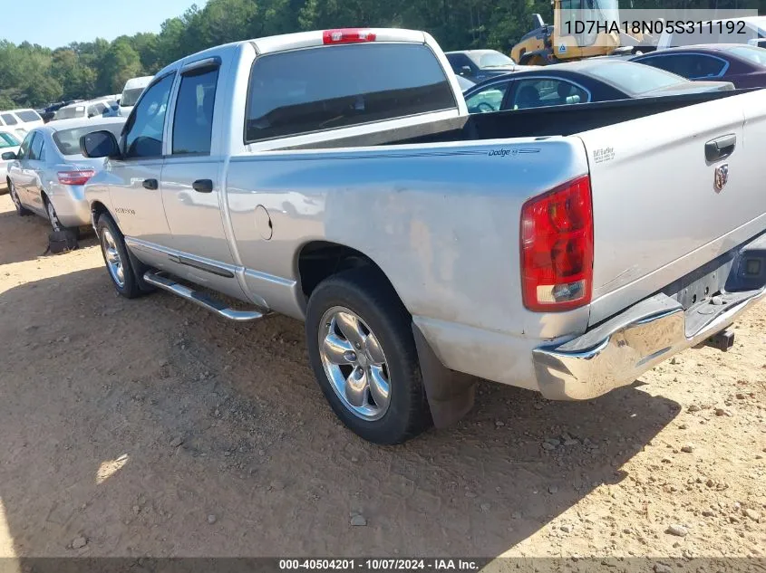 2005 Dodge Ram 1500 Slt/Laramie VIN: 1D7HA18N05S311192 Lot: 40504201