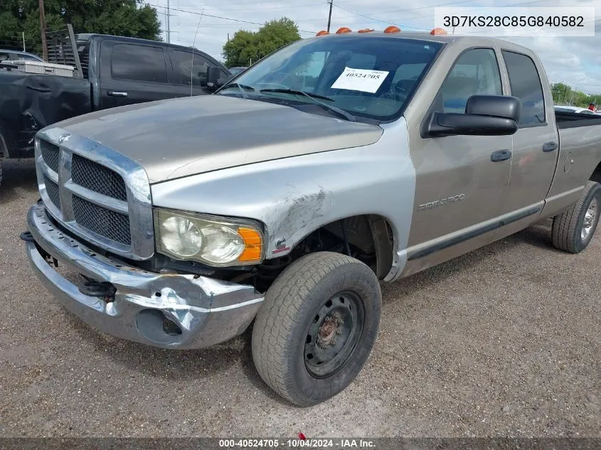 2005 Dodge Ram 2500 Slt/Laramie VIN: 3D7KS28C85G840582 Lot: 40524705