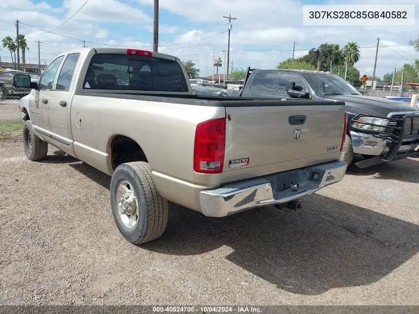 2005 Dodge Ram 2500 Slt/Laramie VIN: 3D7KS28C85G840582 Lot: 40524705