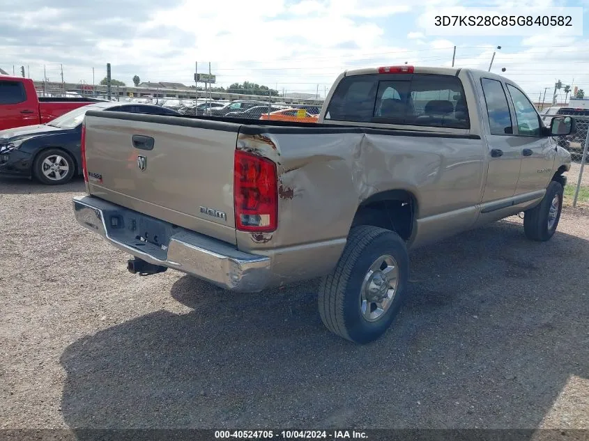 2005 Dodge Ram 2500 Slt/Laramie VIN: 3D7KS28C85G840582 Lot: 40524705