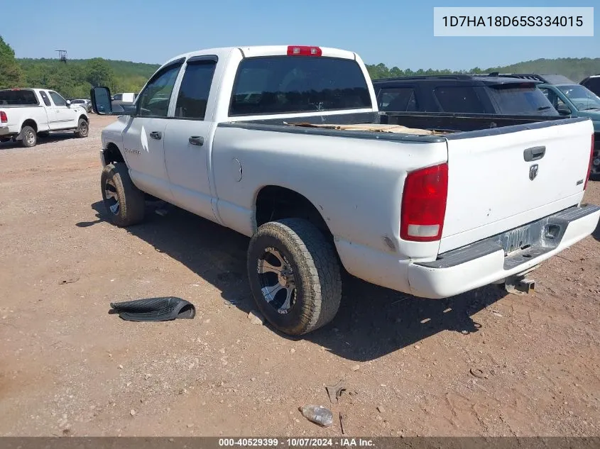 2005 Dodge Ram 1500 Slt/Laramie VIN: 1D7HA18D65S334015 Lot: 40529399