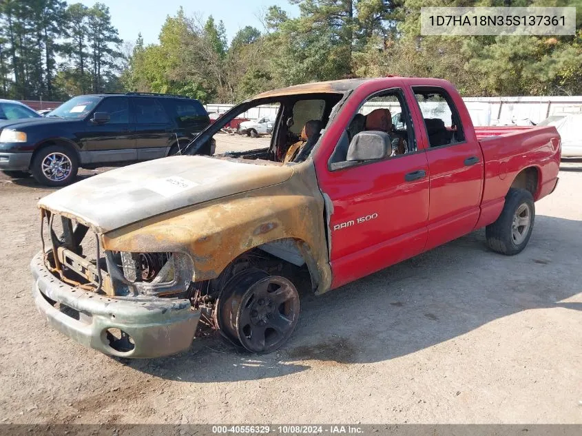 2005 Dodge Ram 1500 Slt/Laramie VIN: 1D7HA18N35S137361 Lot: 40556329