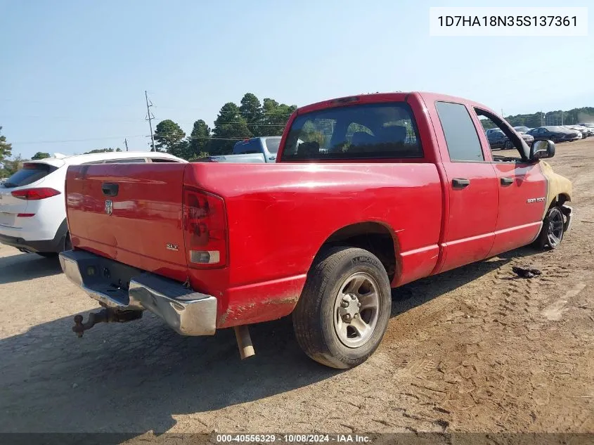 2005 Dodge Ram 1500 Slt/Laramie VIN: 1D7HA18N35S137361 Lot: 40556329