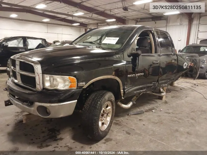 2005 Dodge Ram 2500 Slt/Laramie VIN: 3D7KS28D25G811135 Lot: 40561441