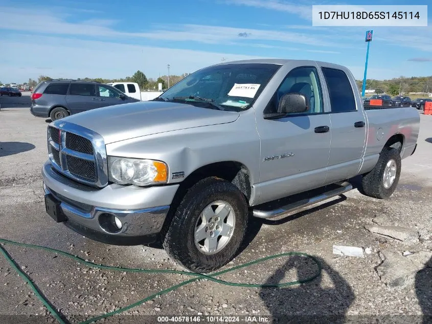 2005 Dodge Ram 1500 Slt/Laramie VIN: 1D7HU18D65S145114 Lot: 40578146