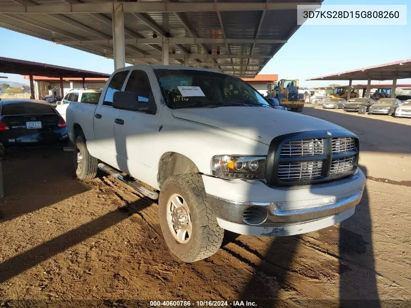 2005 Dodge Ram 2500 Slt/Laramie VIN: 3D7KS28D15G808260 Lot: 40600786