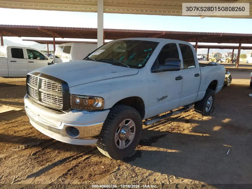 2005 Dodge Ram 2500 Slt/Laramie VIN: 3D7KS28D15G808260 Lot: 40600786