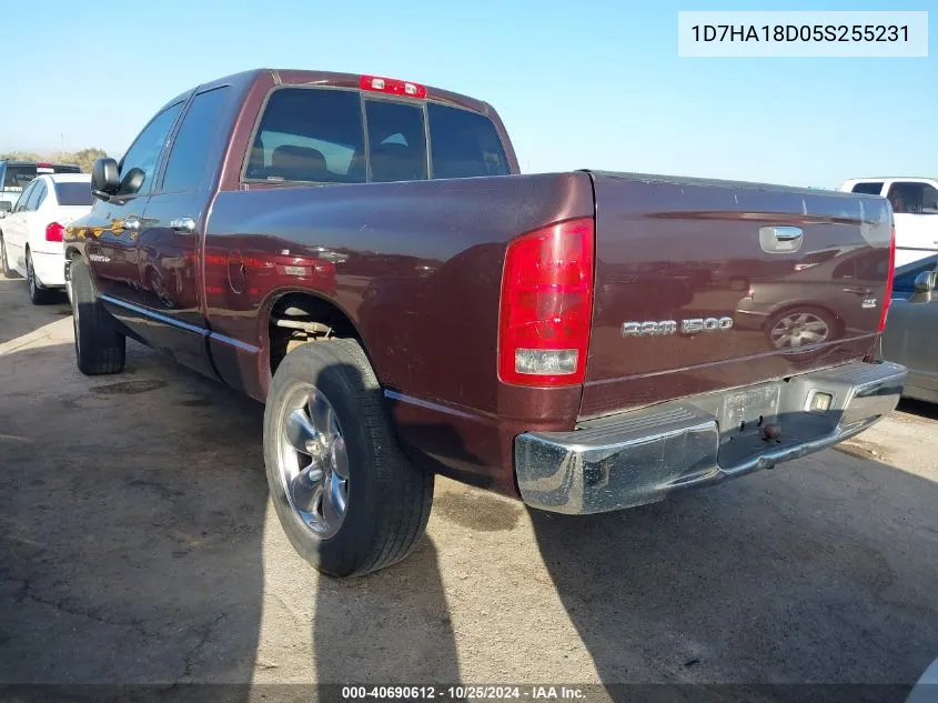 2005 Dodge Ram 1500 Slt/Laramie VIN: 1D7HA18D05S255231 Lot: 40690612