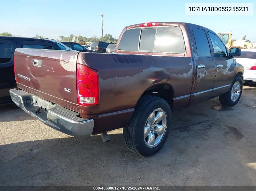 2005 Dodge Ram 1500 Slt/Laramie VIN: 1D7HA18D05S255231 Lot: 40690612