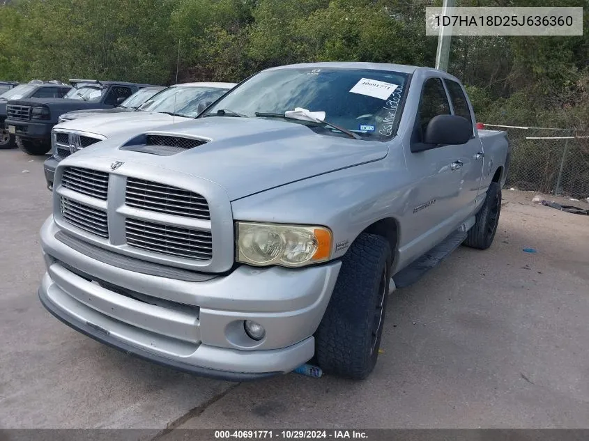 2005 Dodge Ram 1500 Slt/Laramie VIN: 1D7HA18D25J636360 Lot: 40691771