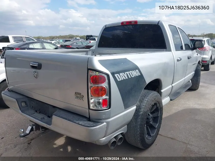 2005 Dodge Ram 1500 Slt/Laramie VIN: 1D7HA18D25J636360 Lot: 40691771