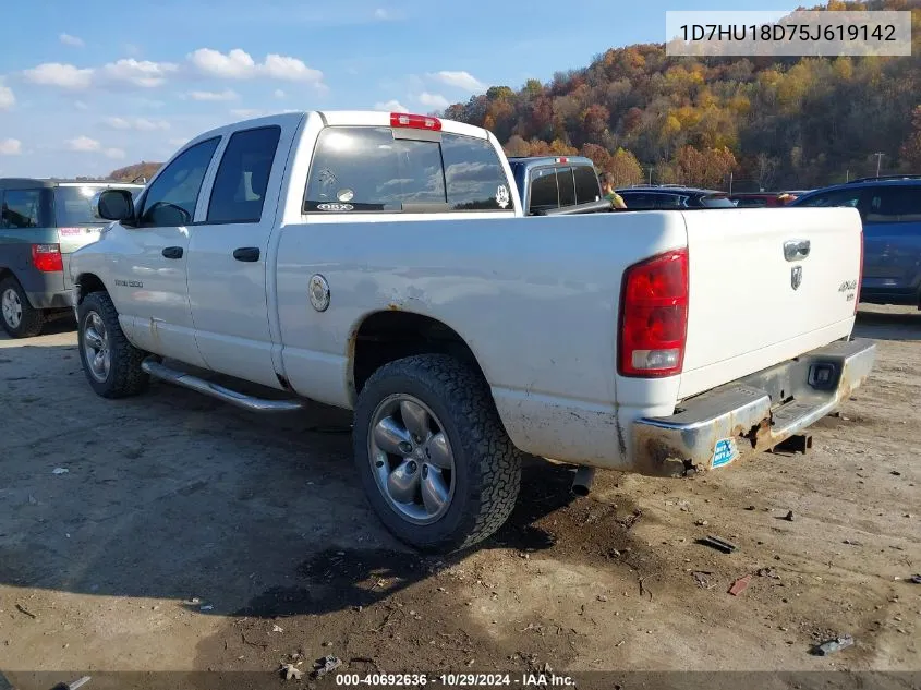 2005 Dodge Ram 1500 Slt/Laramie VIN: 1D7HU18D75J619142 Lot: 40692636