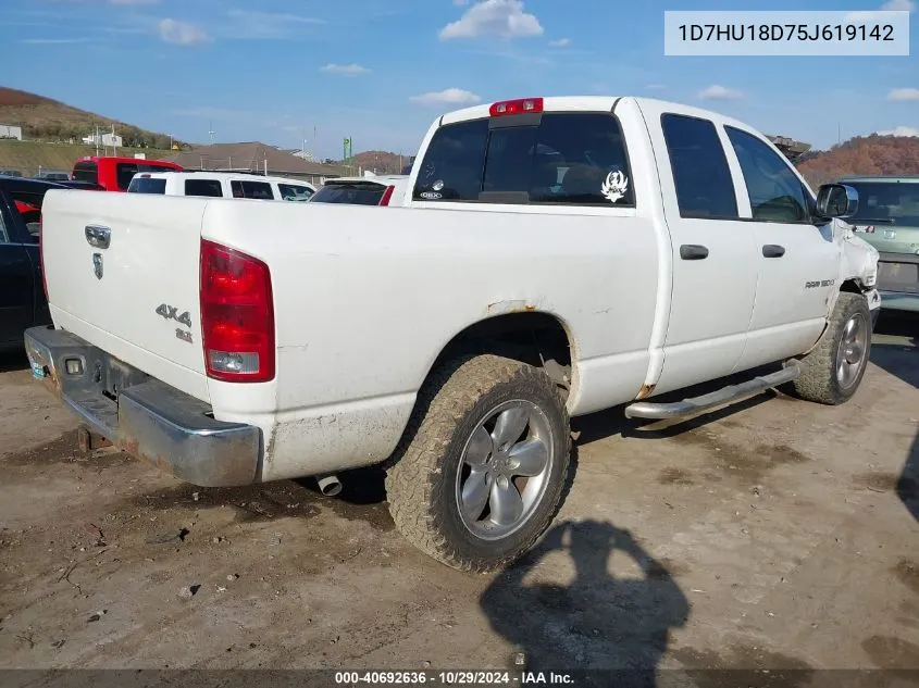 2005 Dodge Ram 1500 Slt/Laramie VIN: 1D7HU18D75J619142 Lot: 40692636