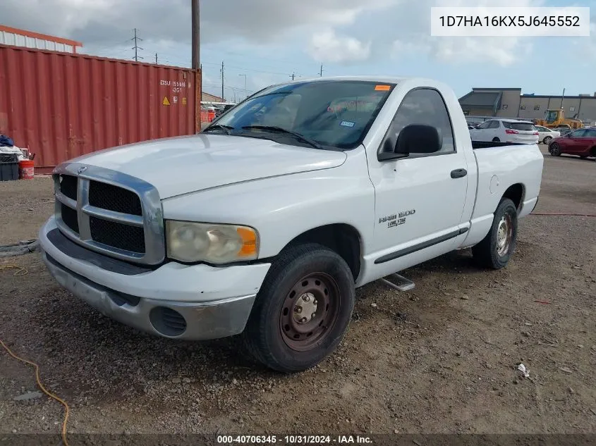 2005 Dodge Ram 1500 St VIN: 1D7HA16KX5J645552 Lot: 40706345